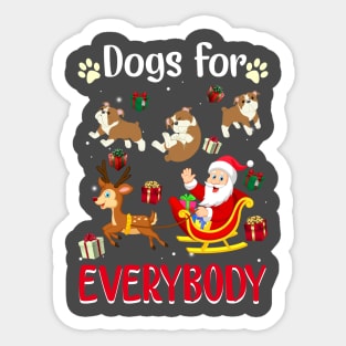 Dogs For Everybody Christmas For Bulldog Lover Sticker